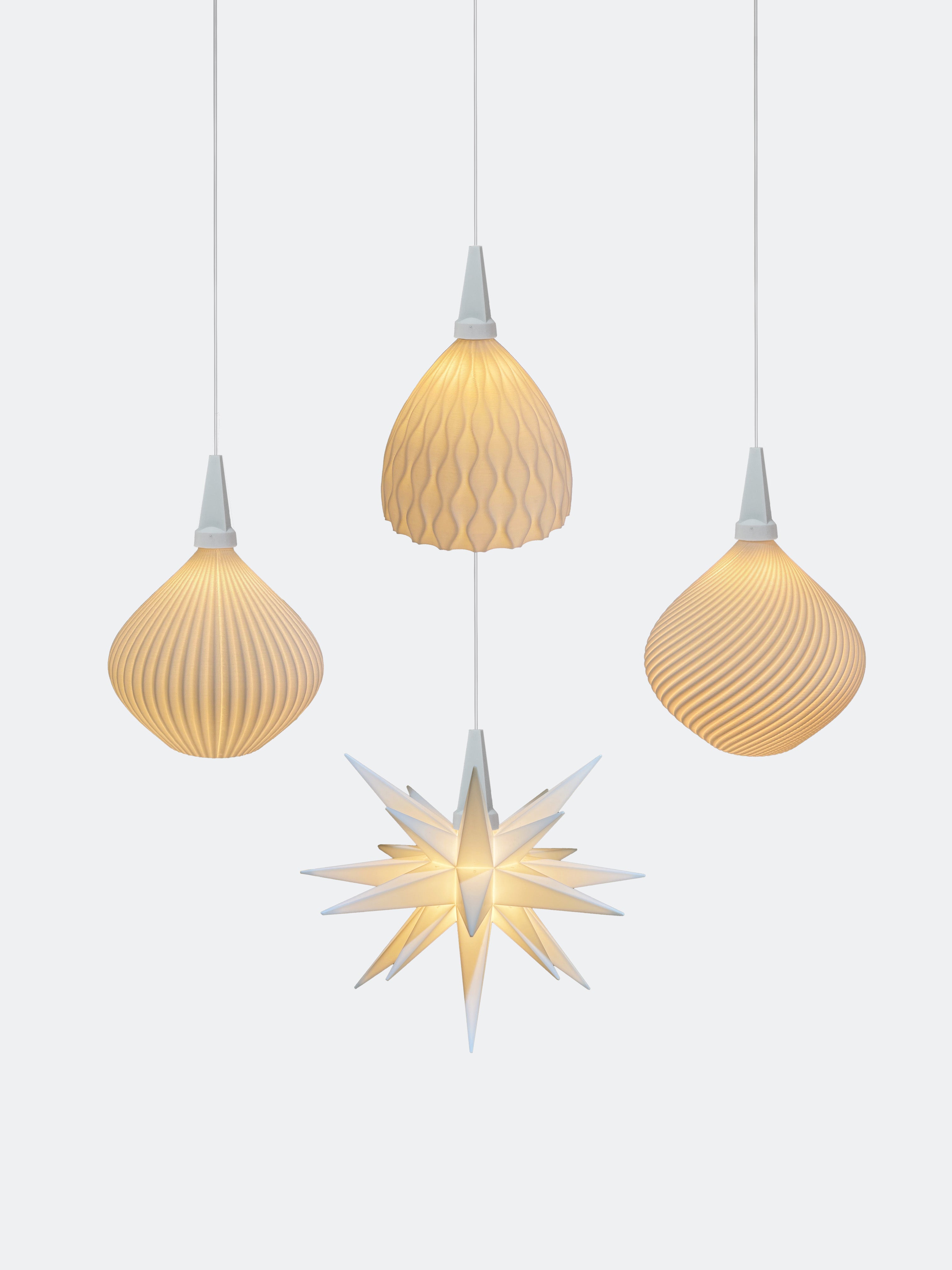 Lampenschirme in diversen Designs für die 8 cm Herrnhuter Sterne (E5,5)