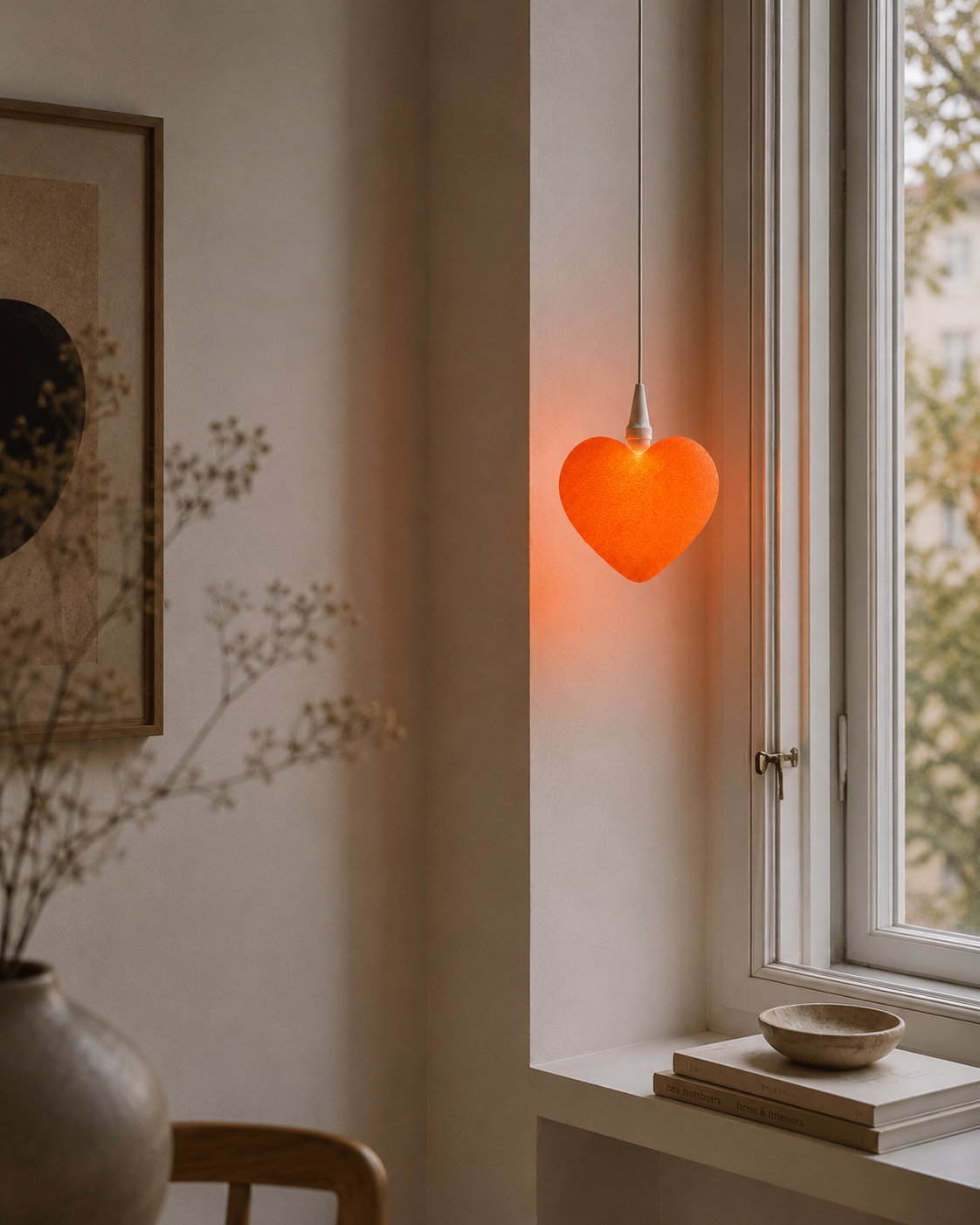 Herz Orange - Lampenschirm für den bekannten Weihnachtsstern
