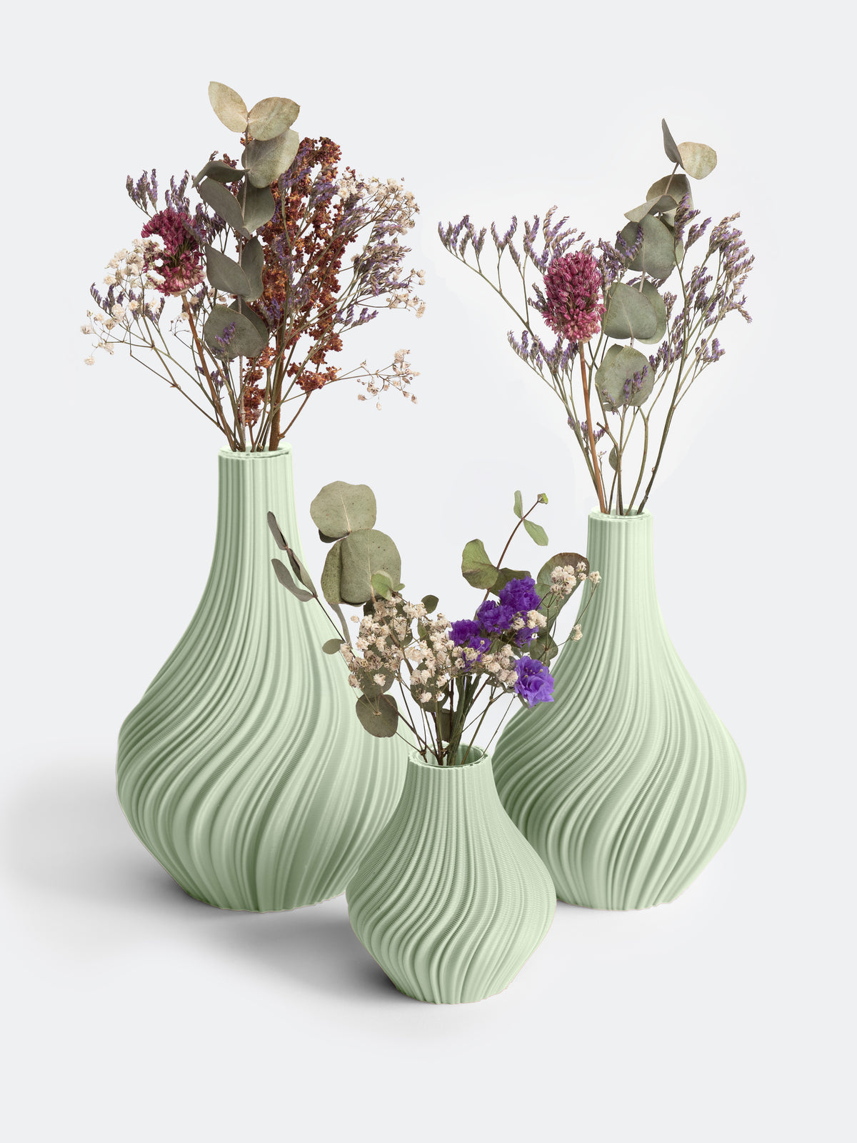 Vasen Set Swirl – nachhaltige Vasen aus recyceltem Kunststoff